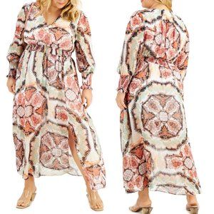 INC INTERNATIONAL CONCEPTS Smocked Paisley Maxi Dress Size 3X